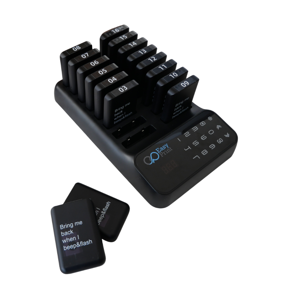 เครื่องเรียกคิวไร้สาย EASYPRINT QS-100 จำนวน 16 เพจเจอร์ สีดำ_2